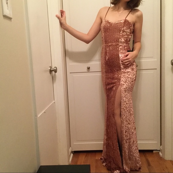 Simply Elegant Blush Pink Sequin Maxi - Picture 6 of 8
